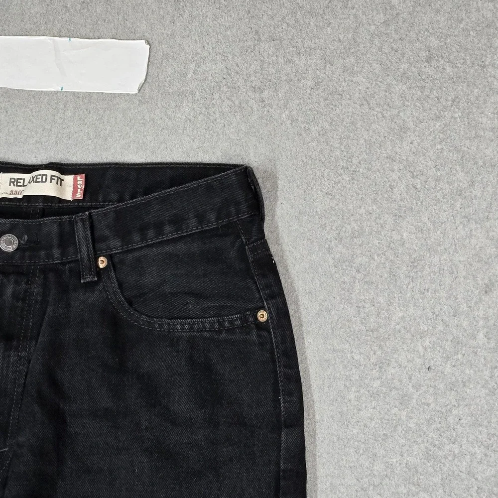 Levi's 550 Men Jeans 34X30 Black Denim Relaxed Fit Straight Baggy Y2K